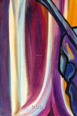 Antique oil painting on canvas signed female nude