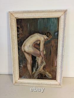 Antique painting in oil on canvas by Enjolras