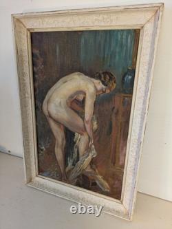 Antique painting in oil on canvas by Enjolras
