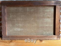 Antique painting oil on canvas signed, still life representing a bouquet