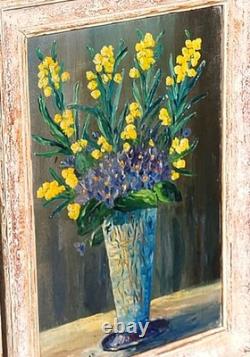 Antique painting signed. Bouquet of Flowers. Oil painting on canvas.