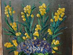 Antique painting signed. Bouquet of Flowers. Oil painting on canvas.