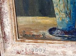 Antique painting signed. Bouquet of Flowers. Oil painting on canvas.