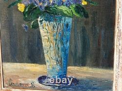 Antique painting signed. Bouquet of Flowers. Oil painting on canvas.