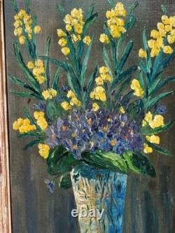 Antique painting signed. Bouquet of Flowers. Oil painting on canvas.