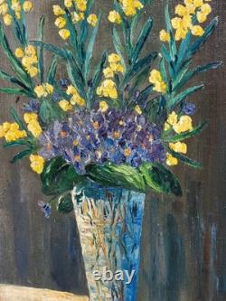 Antique painting signed. Bouquet of Flowers. Oil painting on canvas.