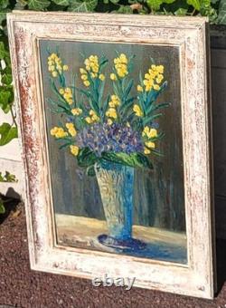 Antique painting signed. Bouquet of Flowers. Oil painting on canvas.