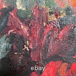 Antique still life oil on canvas circa 1920, Paris School flowers