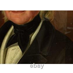 Approximately 1850 Ancient Oil Painting On Canvas Portrait Of Man 53x45 CM