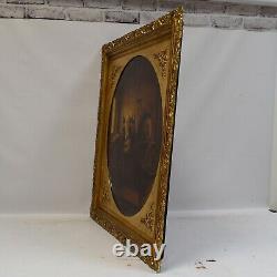 Around 1900 Old Oil Painting Genre Scene signed C. Freudhauser 85x76cm