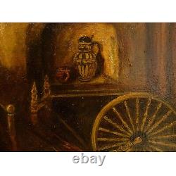 Around 1900 Old Oil Painting Genre Scene signed C. Freudhauser 85x76cm
