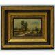 Around 1900 Old Oil Painting Summer Landscape Signed 36x29 Cm