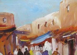 B. Retaux Ancient Orientalist Paint Oil On Wood Marrakech
