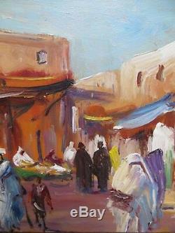 B. Retaux Old Paint Orientaliste Oil On Wood Marrakech