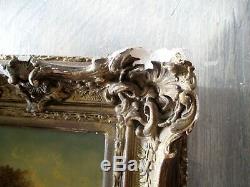 Beautiful Oil On Wood Old Nineteenth Eighteenth Rare Rare Frame Wood Stucco