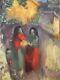Beautiful Oil Painting On Canvas Woman In Provence 1950 Ancient Art Signed 20th Century