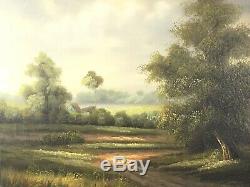 Beautiful Oil Painting On Old Canvas Signed To Identify Landscape 50x40