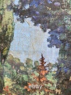 Beautiful Oil Painting on Canvas Village with Tree by Chaim Soutine 19th Century Antique