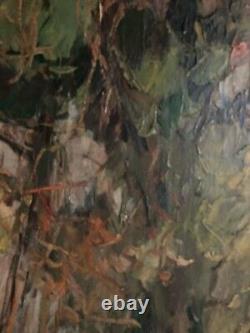 Beautiful Oil Painting on Wood Panel 1900 Impressionist Landscape Forest Antique Art