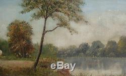 Beautiful Old Oil On Canvas Framed And Signed Alray 1950s