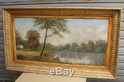 Beautiful Old Oil On Canvas Framed And Signed Alray 1950s