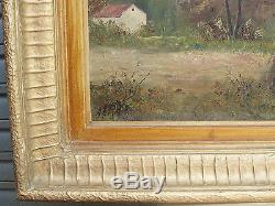 Beautiful Old Oil On Canvas Framed And Signed Alray 1950s