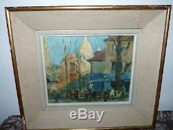 Beautiful Old Oil Painting On Canvas By Claude Marin Paris Montmartre