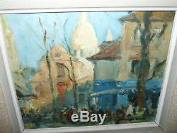 Beautiful Old Oil Painting On Canvas By Claude Marin Paris Montmartre