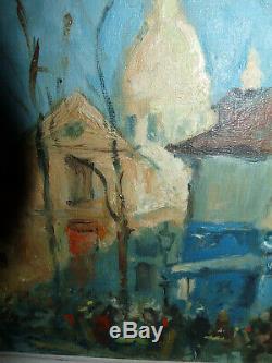 Beautiful Old Oil Painting On Canvas By Claude Marin Paris Montmartre