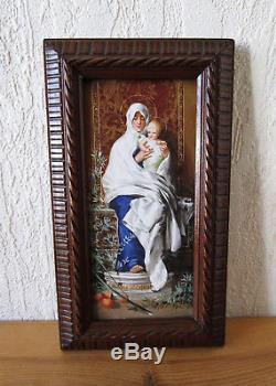 Beautiful Old Painting On Porcelain Nicolo Barabino Virgin Mary Jesus Christ