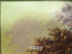 Beautiful Old Painting on Cardboard Landscape