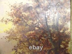 Beautiful Old Painting on Cardboard Landscape