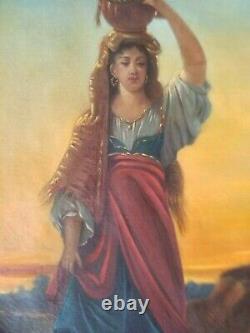 Beautiful Old Painting (xixth) Oil Painting On Canvas. Orientalist