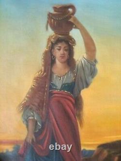 Beautiful Old Painting (xixth) Oil Painting On Canvas. Orientalist