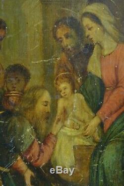 Beautiful Old Religious Painting Portrait Christ Jesus Presentation On Copper 17th
