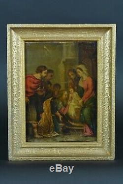 Beautiful Old Religious Painting Portrait Christ Jesus Presentation On Copper 17th