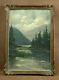 Beautiful Painting Old Oil On Panel Mountain Landscape Signed L. Riguet