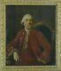 Beautiful Painting Old Portrait Man Wig Costume Red Era Louis Xv Frame