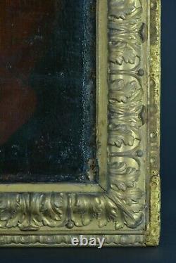 Beautiful Painting Old Portrait Man Wig Costume Red Era Louis XV Frame