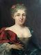 Beautiful Portrait Of Noble Woman Xix Nobility Empire Oil On Old Canvas