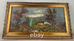 Beautiful oil painting landscape signed Elany from the early 20th century