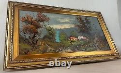Beautiful oil painting landscape signed Elany from the early 20th century