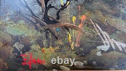 Beautiful oil painting landscape signed Elany from the early 20th century