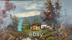 Beautiful oil painting landscape signed Elany from the early 20th century