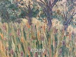 Beautiful oil painting on cardboard 1900 impressionist Impressionism Ancient Art