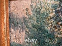 Beautiful oil painting on cardboard 1900 impressionist Impressionism Ancient Art