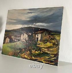 Beautiful oil painting signed Jean Berthier in the early 20th century in the Haut Beaujolais region.
