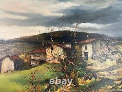 Beautiful oil painting signed Jean Berthier in the early 20th century in the Haut Beaujolais region.