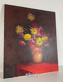 Beautiful still life oil painting from the early 20th century by Jean Berthier bouquet