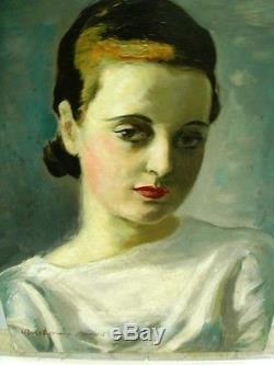 Berthomme Saint-andre Louis (1905-1977) Yvette Old Oil On Canvas 1934